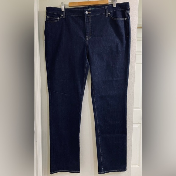 Lauren Ralph Lauren Premier Straight Indigo Denim Jeans Size 16W - Picture 4 of 10